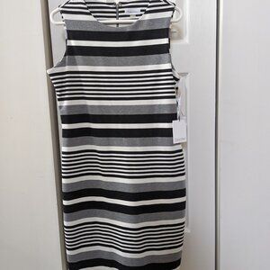 Calvin Klein Sleeveless Striped Dress -  NWT Size 10